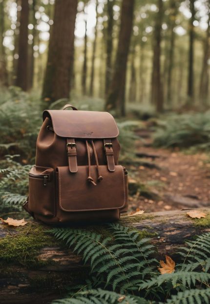 15.6 inch laptop backpack compartment in vintage leather with padded protection