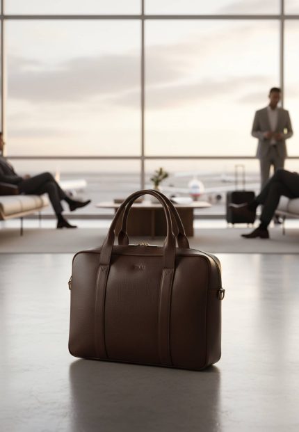 Executive leather briefcase by TNN Leather Nepal, premium business bag for professionals, handmade in Nepal with full-grain leather, international delivery available