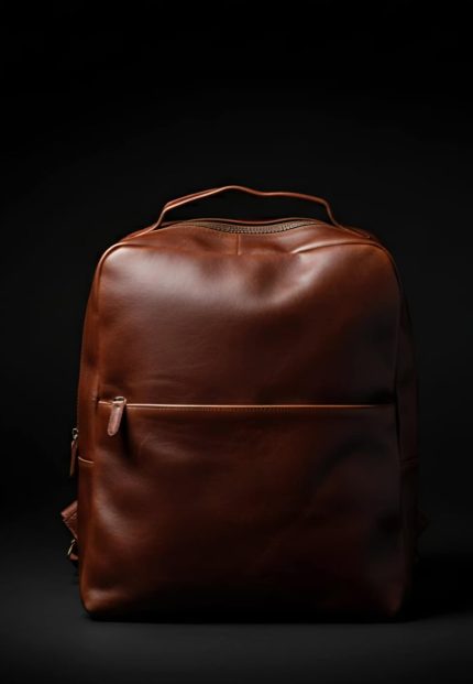 Vintage brown leather backpack with adjustable straps and multiple compartments for everyday use